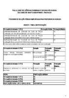 ANEXO V – TABELA DE PONTUAÇÃO