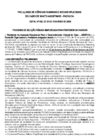 EDITAL 002 – SELEÇÃO SIMPLIFICADA 2026 – PUBLICADO