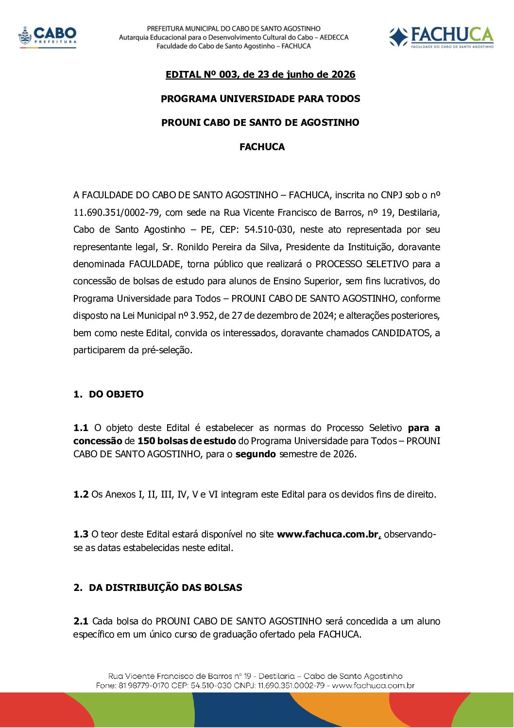 EDITAL PROUNI – 2026.2 – COMPLETO